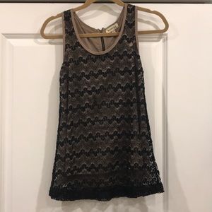 Black tank over neutral shell
